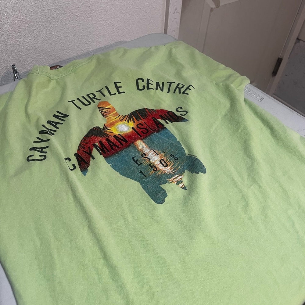 Lime Green Cayman Islands Turtle Tee